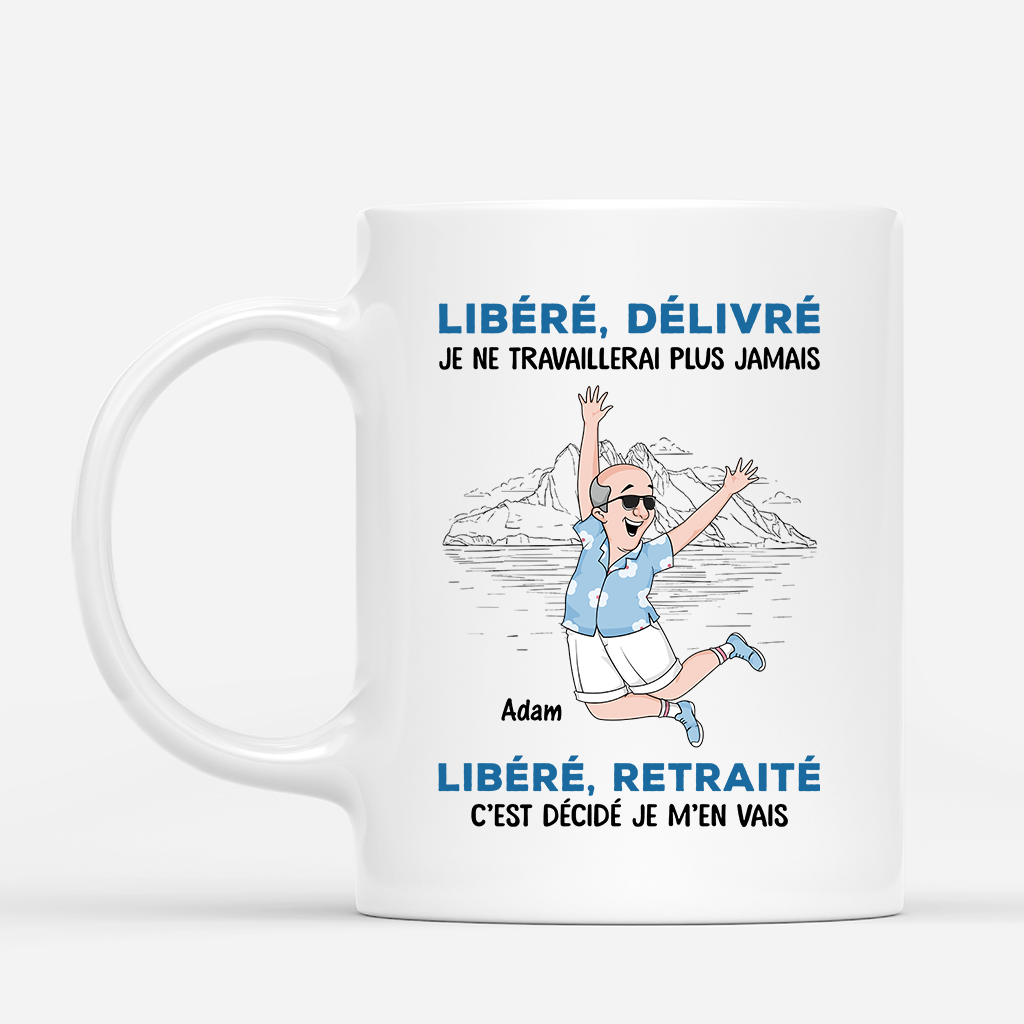 3435MFR1 mug personnalise pour femme et homme libere retraite 3435m8h7b