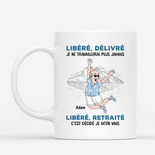 3435MFR1 mug personnalise pour femme et homme libere retraite 3435m8h7b