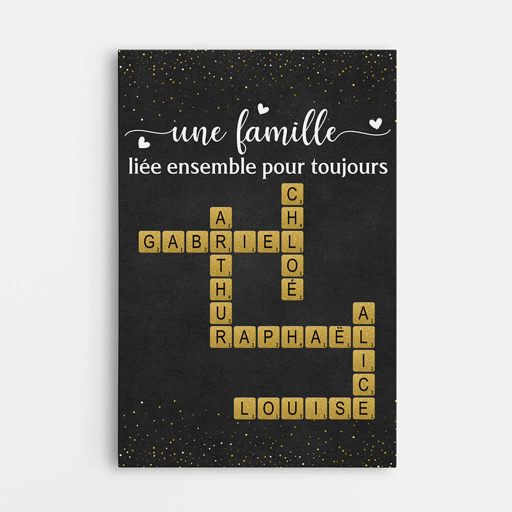 3458CFR1 une famille liee ensemble pour toujours toile famille personnalisable