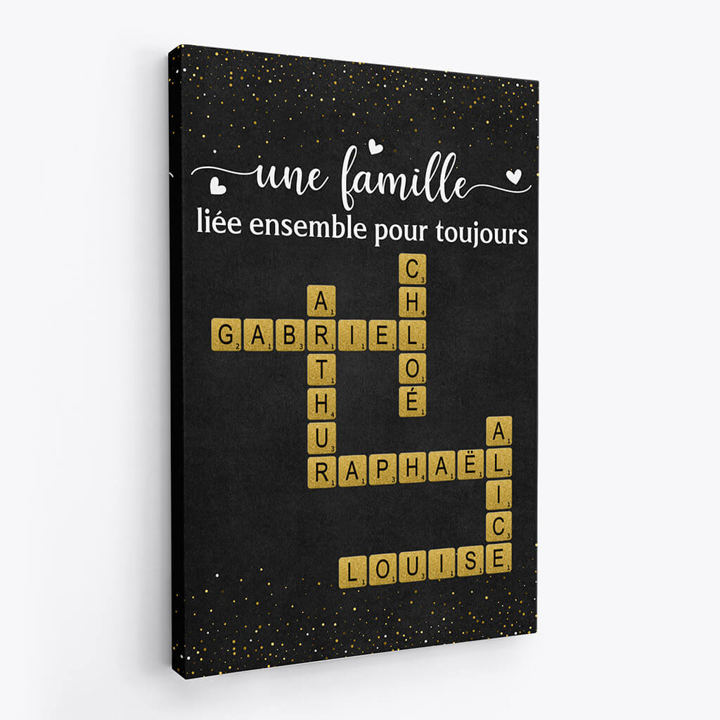 Toile Famille Personnalisée – Une Famille Liée Pour Toujours - Cadeau Plus