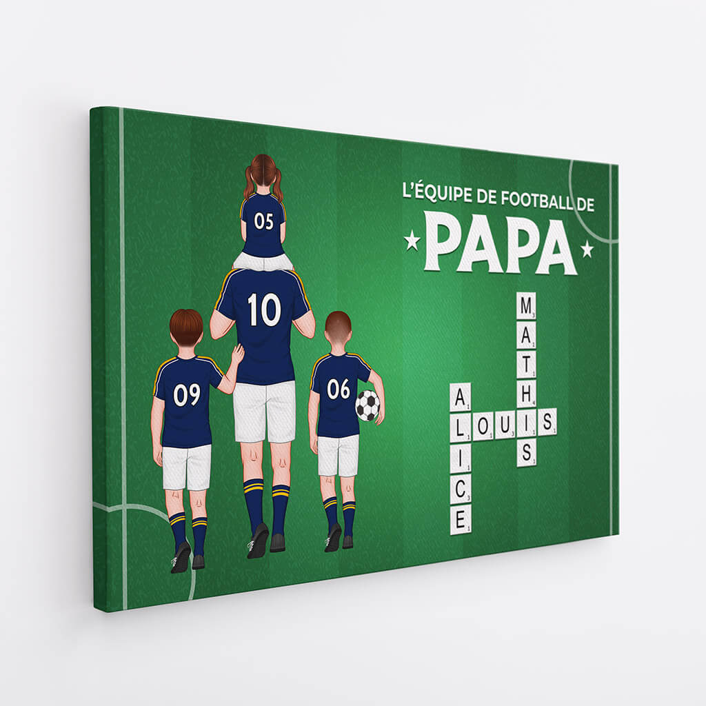 3460CFR2 lequipe de reve de papa avec mots croises toile personnalisable pour papa