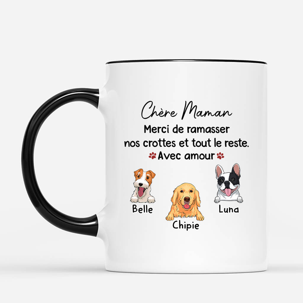 3473MFR2 cher papa merci de ramasser mes crottes et tout le reste mug avec chien personnalise