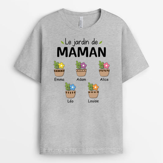 3491AFR2 le jardin de mamie version dessin colore tee shirt mamie personnalise