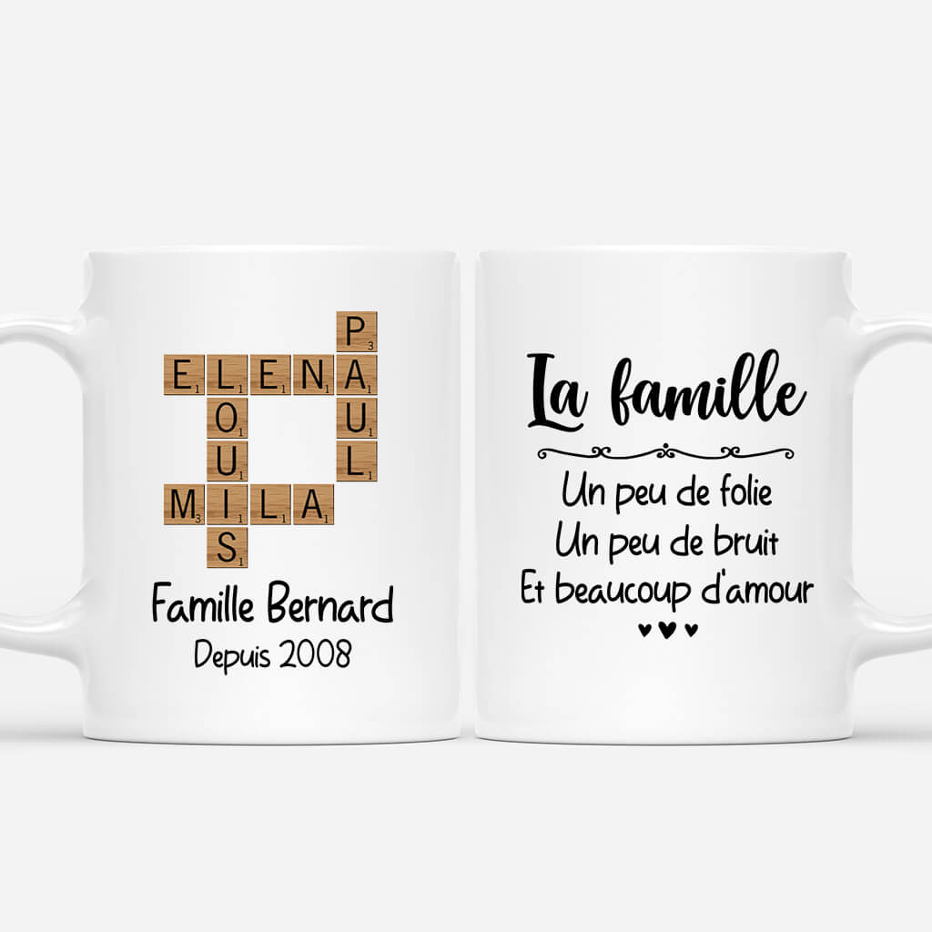 3492MFR1 famille beaucoup damour avec mots croises mug famille personnalise