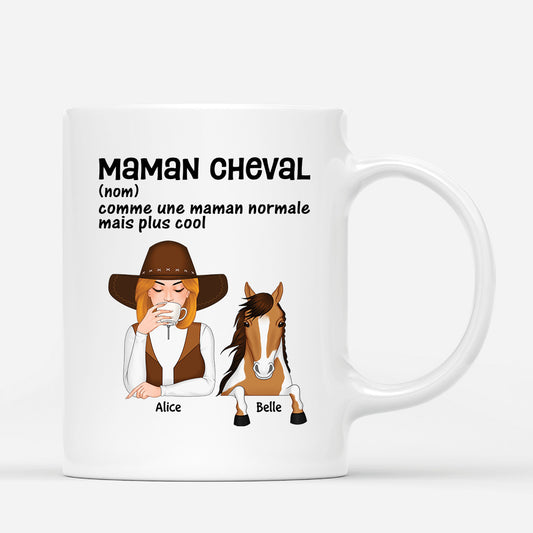 3506MFR1 maman cheval plus cool mug pour femme personnalise