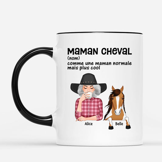 3506MFR2 maman cheval plus cool mug pour femme personnalise