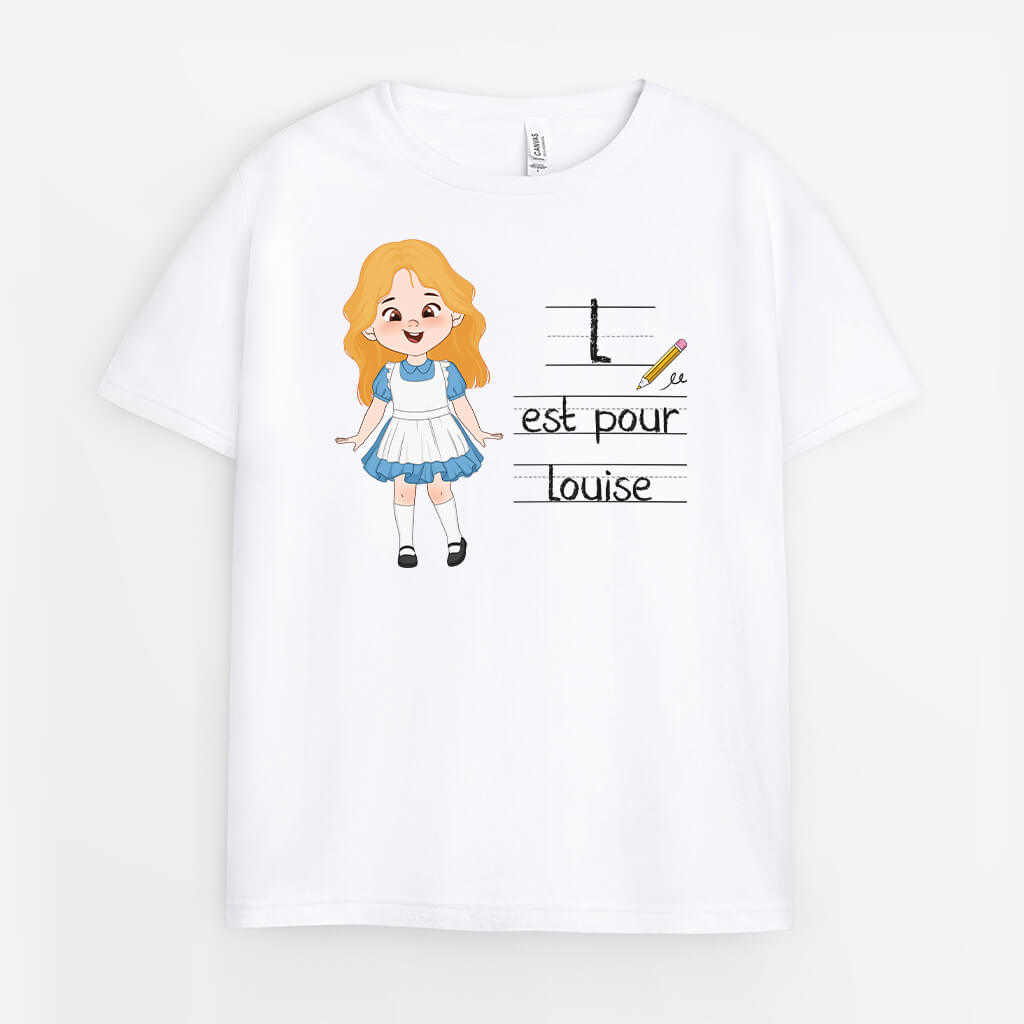 3510AFR1 i est pour isabella t shirt enfant personnalise