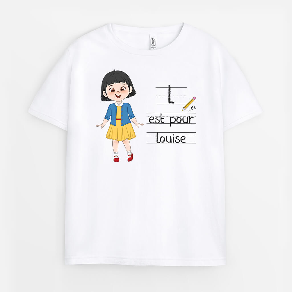 3510AFR2 i est pour isabella t shirt enfant personnalise