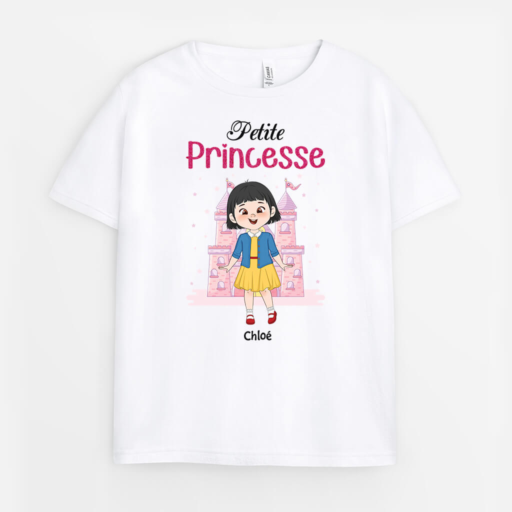 3512AFR2 petite princesse t shirt pour enfant personnalise
