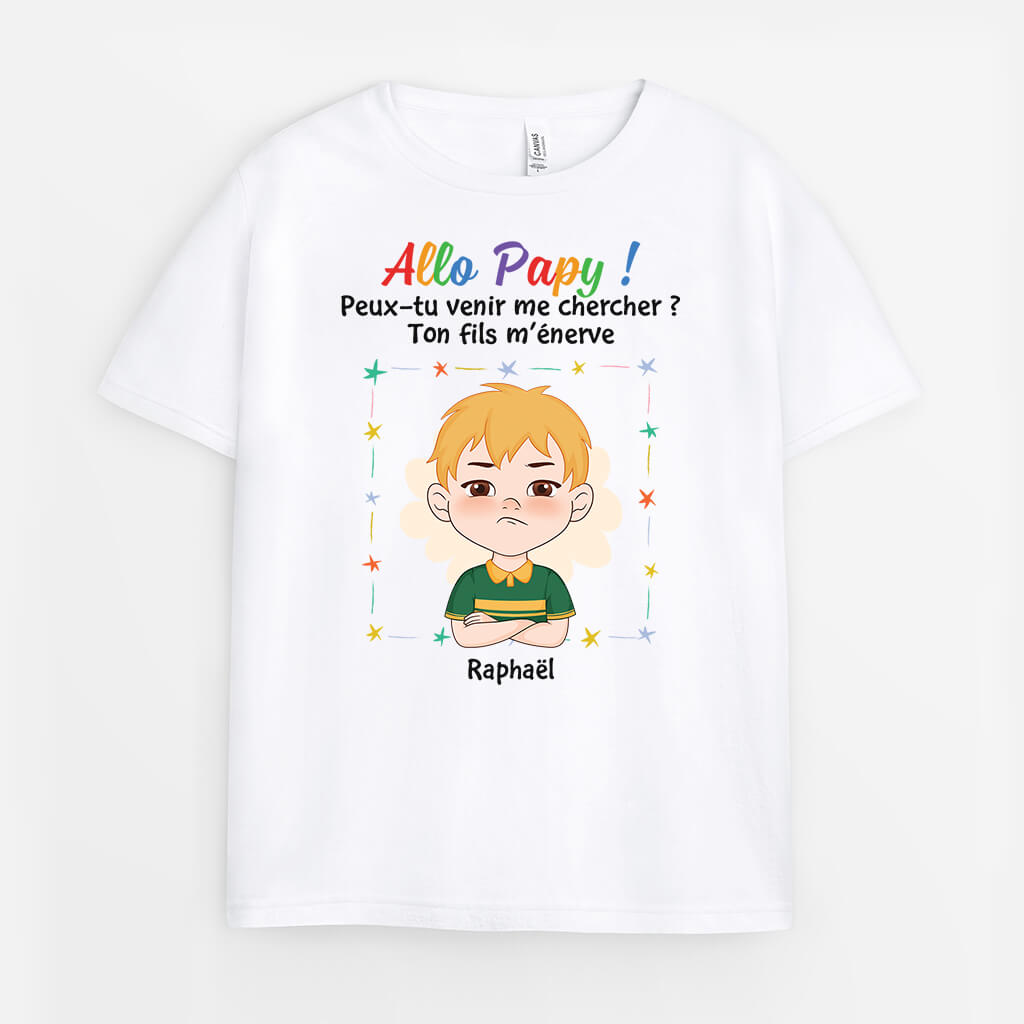 3513AFR2 allo mamie t shirt personnalise enfant