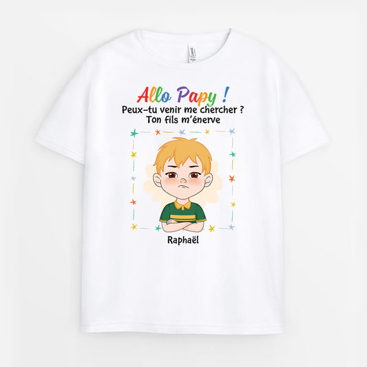 3513AFR2 allo mamie t shirt personnalise enfant