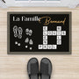 3514DFR2 la famille avec empreintes et mots croises paillasson famille personnalise