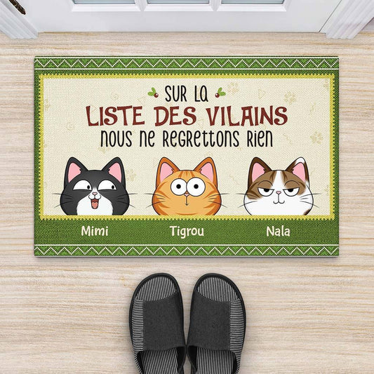 3516DFR2 les chats sur la liste des vilains version noel tapis noel personnalise
