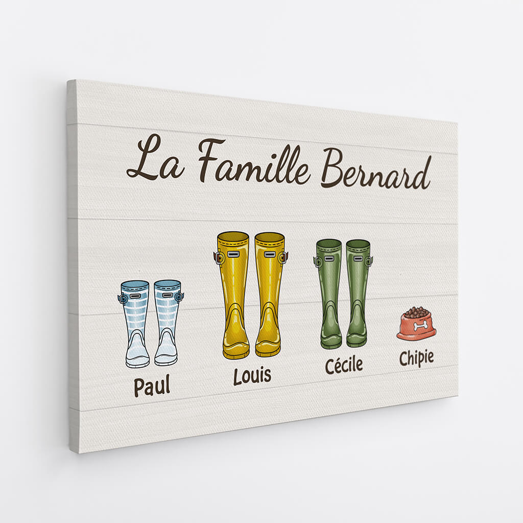 3523CFR2 la famille version bottes colorees toile personnalisee famille