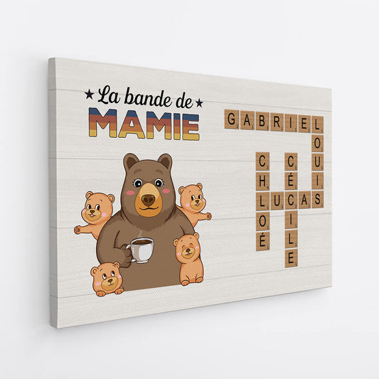 3527CFR2 la bande a papy ours avec mots croises tee shirt pour papy personnalise