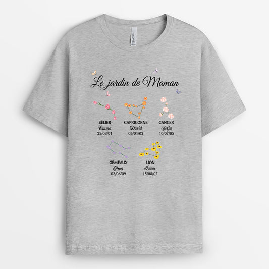 3537AFR2 jardin de mamie version zodiaque t shirt personnalise pour mamie