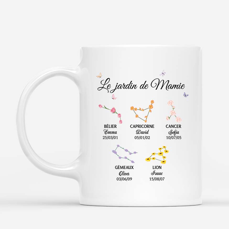 3537MFR1 jardin de mamie version zodiaque mug personnalise mamie