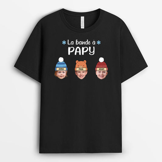 3545AFR1 la bande a papy version visage avec bonnet t shirt personnalise pour papy