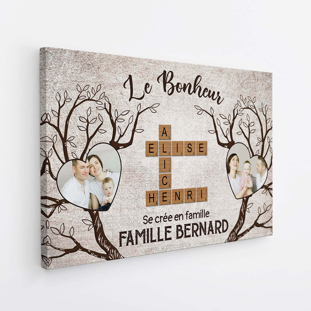 3549CFR2 le bonheur se cree en famille toile famille personnalisee