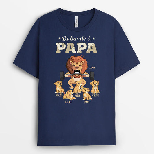 3551AFR2 la bande a papy version lion halterophile t shirt grand pere