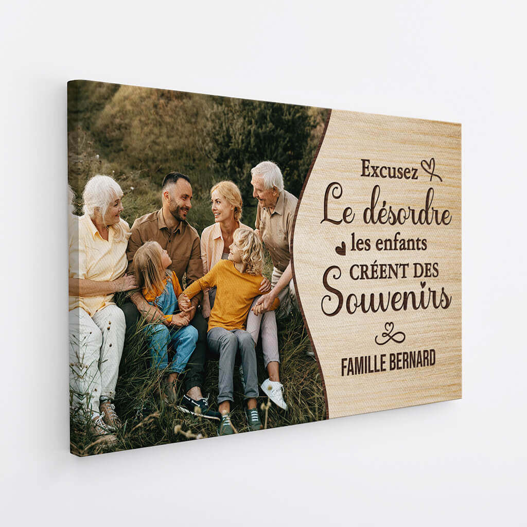 3553CFR2 les enfants creent des souvenirs avec photo toile personnalisable famille