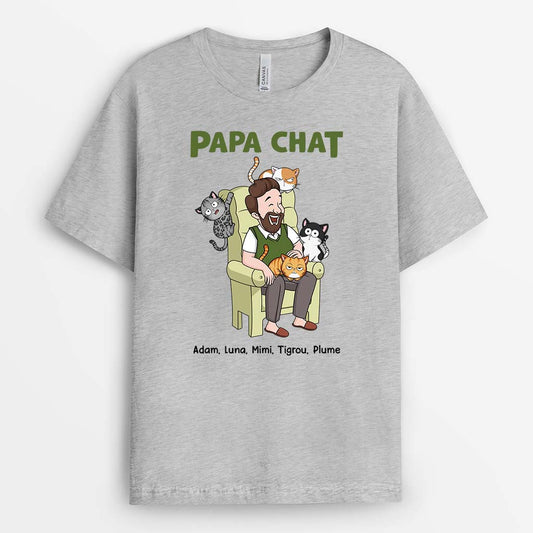 3557AFR2 maman papa chat hilarant tee shirt personnalise chat