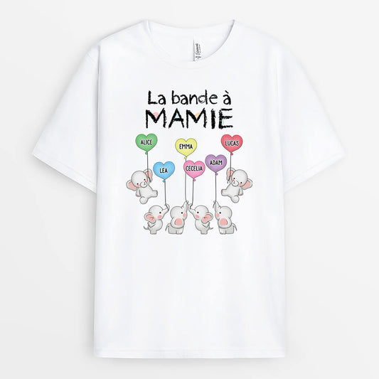 3562AFR1 la bande a mamie elephant avec ballons colores tee shirt mamie personnalise