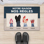 3579DFR2 notre maison nos regles version chaussures paillasson personnalise pour famille