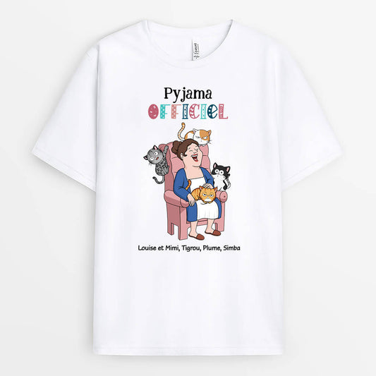 3583AFR1 pyjama officiel version chats hilarants tee shirt personnalise chat