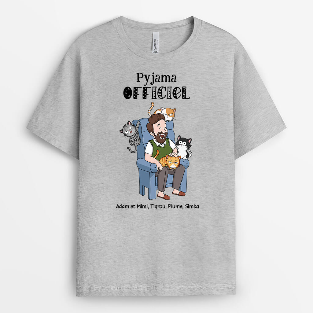 3583AFR2 pyjama officiel version chats hilarants tee shirt personnalise chat