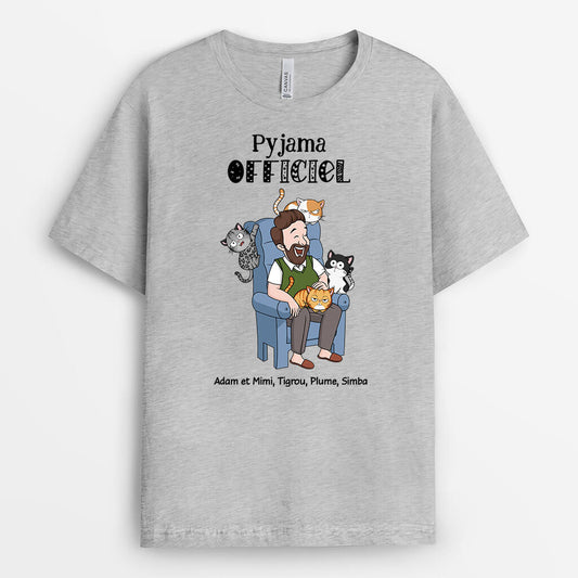 3583AFR2 pyjama officiel version chats hilarants tee shirt personnalise chat