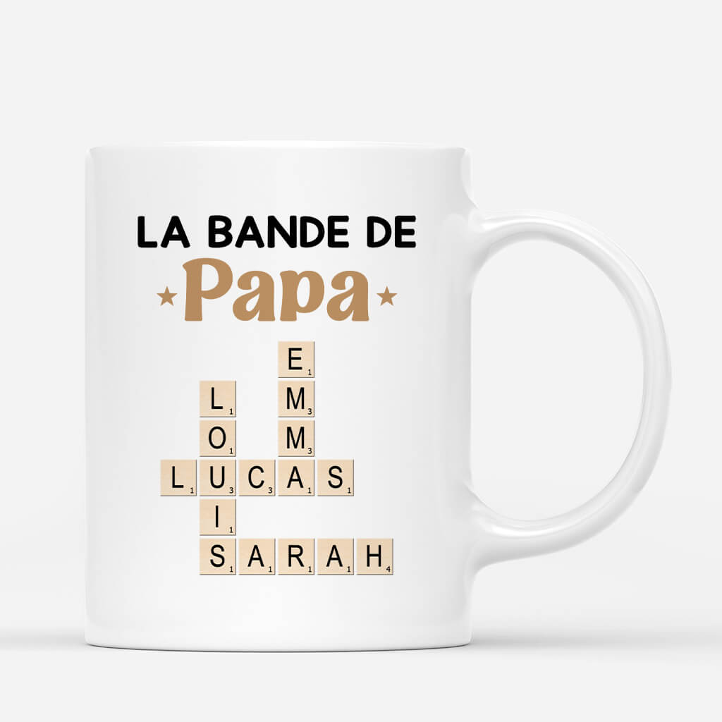 3590MFR2 la bande a mamie version bleue avec photo et mots croises mug pour mamie personnalise