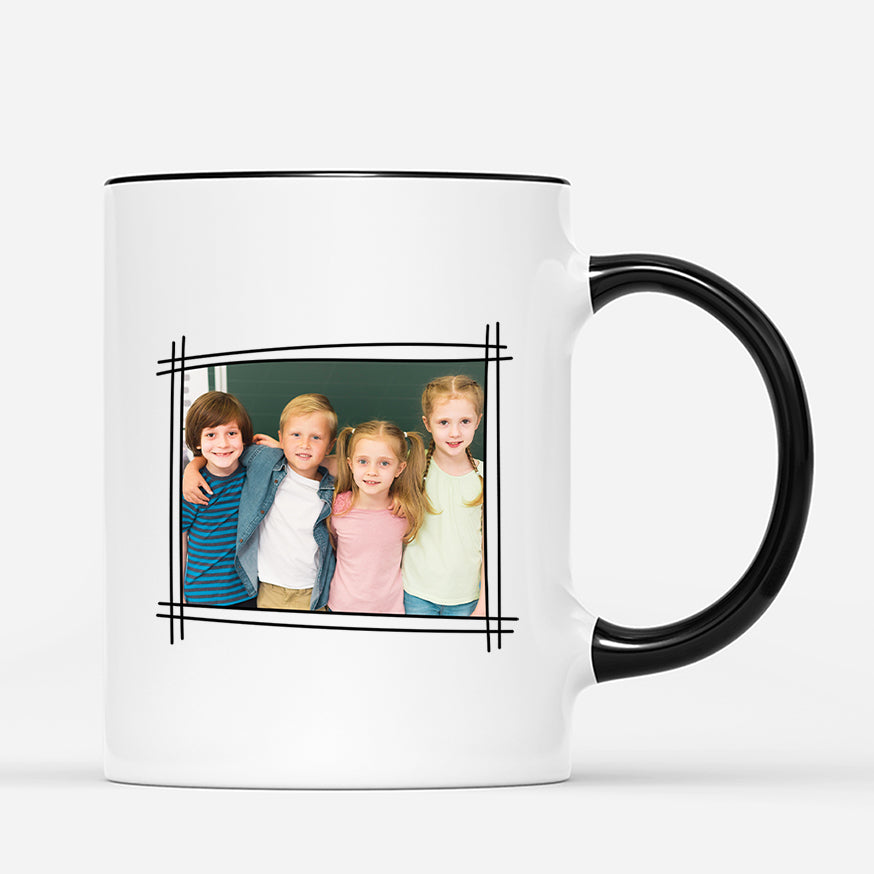 3590MFR3 la bande a papy version bleue avec photo et mots croises mug pour papy personnalise