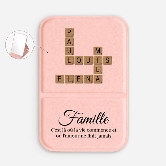 3591AFR1 la famille avec mots croises miroir de poche personnalise 3591ajsq5i