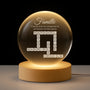 3591LFR1 veilleuse boule de cristal personnalisee avec mots croises notre famille 3591ltp5i