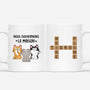 3594MFR1 nous gouvernons la maison avec mots croises mug personnalise avec chat