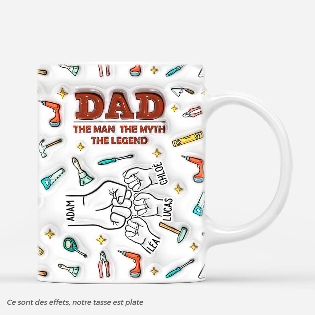 3617MFR1 papa legende avec bosses de poing version accessoires 3d mug papa personnalise