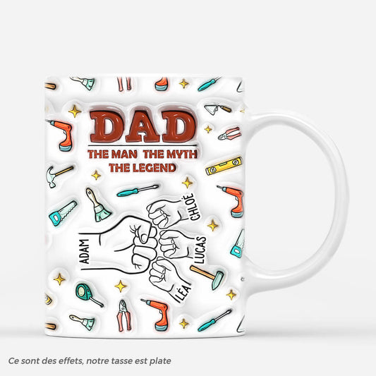 3617MFR1 papa legende avec bosses de poing version accessoires 3d mug papa personnalise