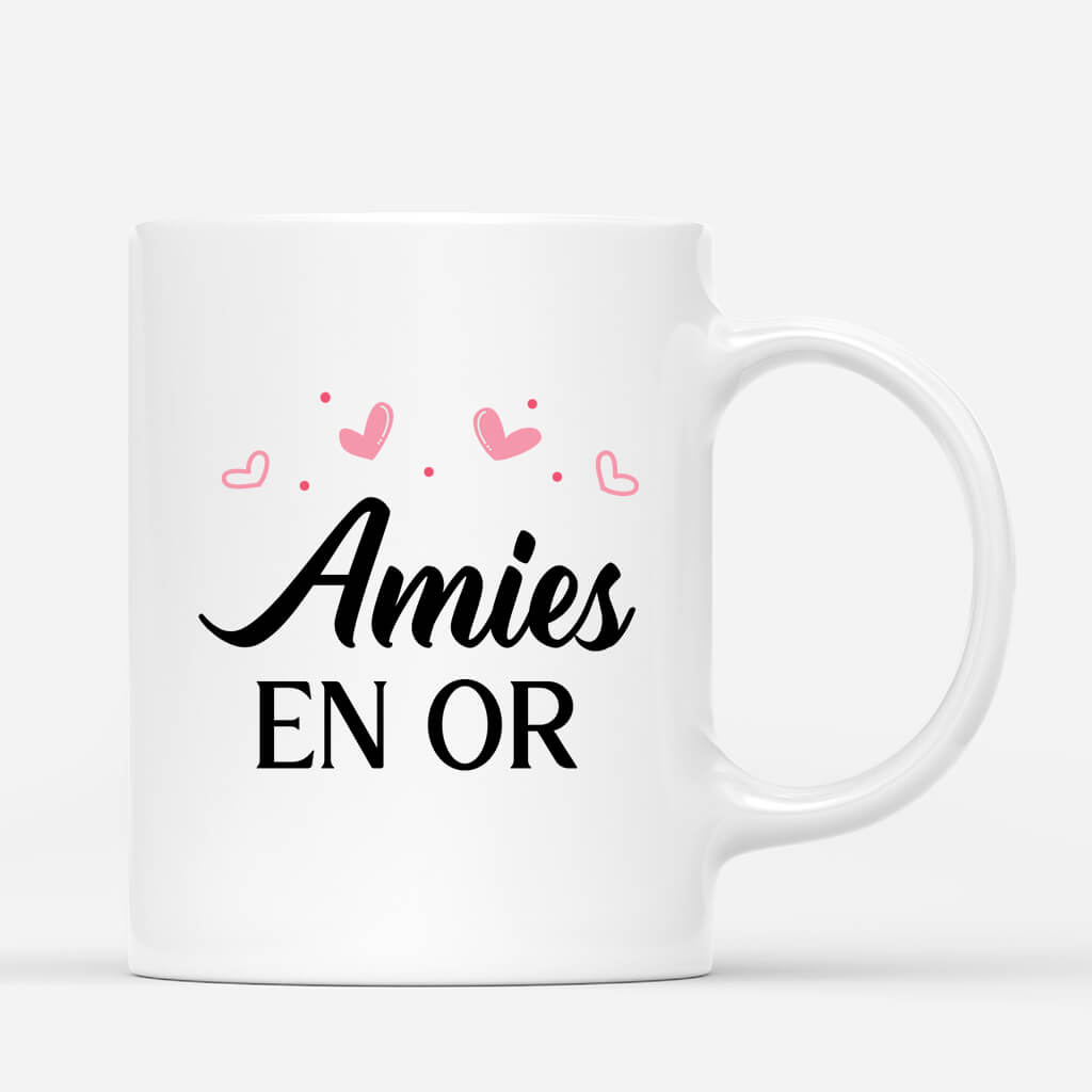 3641MFR3 amies en or version mignonne tasse personnalisee pour meilleure amie