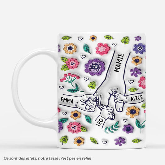 3644MFR1 mamie tenant les mains avec jolies fleurs 3d mug pour mamie personnalise_75af5663 5c6c 4a08 9f0f cb43df1eae03