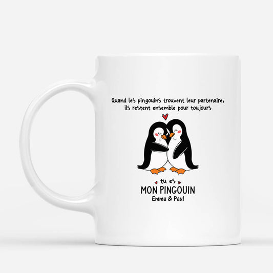 3657MFR1 tu es mon pingouin mug personnalise pour couple