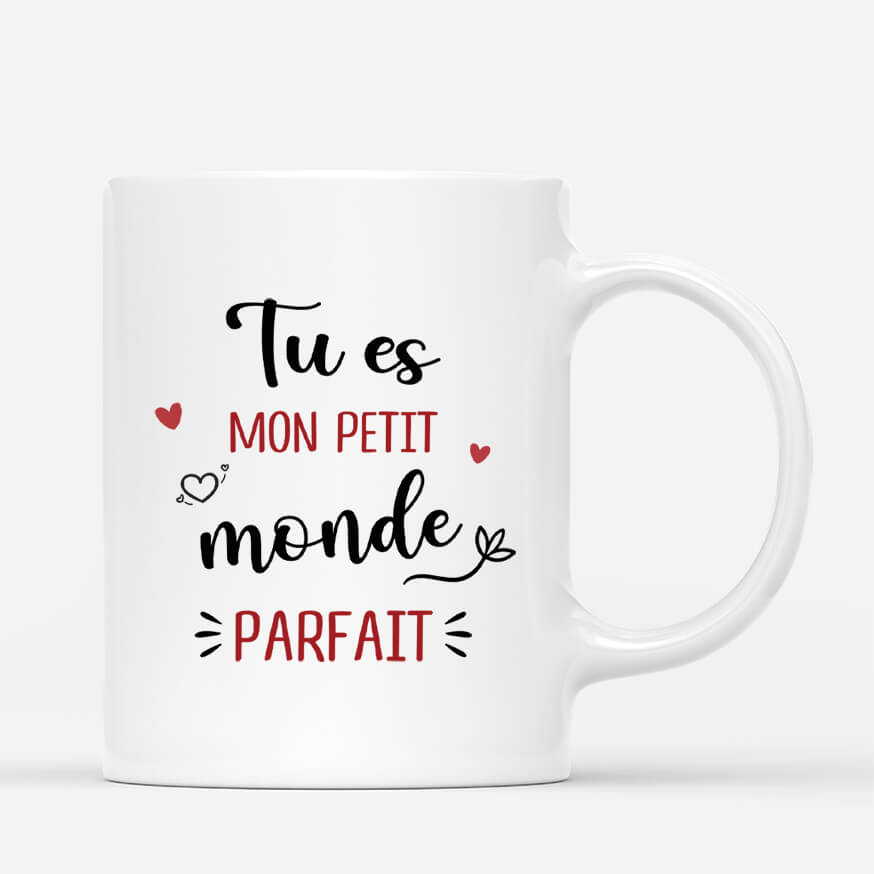 3660MFR3 tu es mon petit monde parfait mug personnalise couple