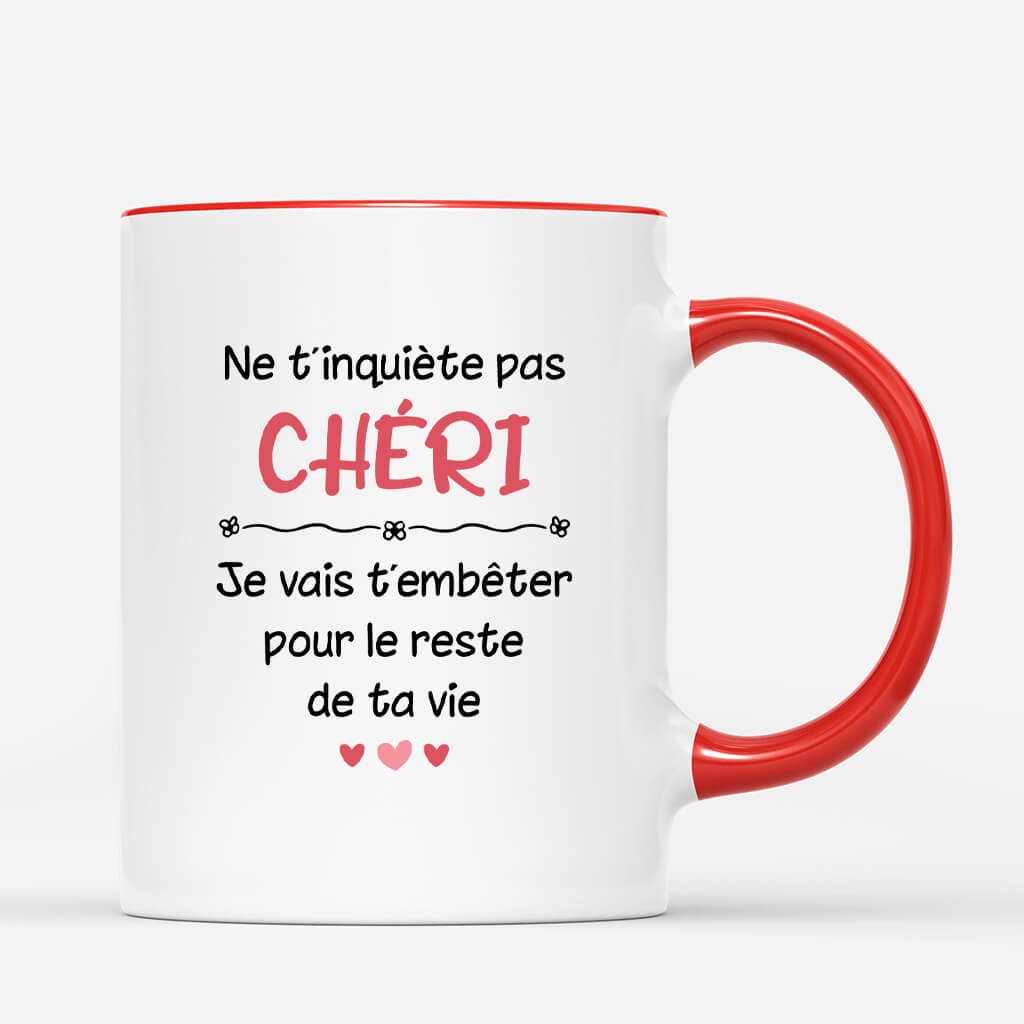 3661MFR3 je vais t_embeter pour le reste de ta vie avec visages mug couple sur mesure