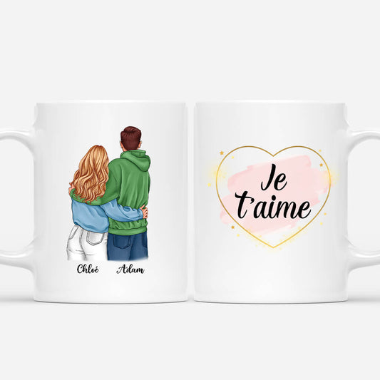 3663MFR1 je taime version tourner les dos mug personnalisable couple