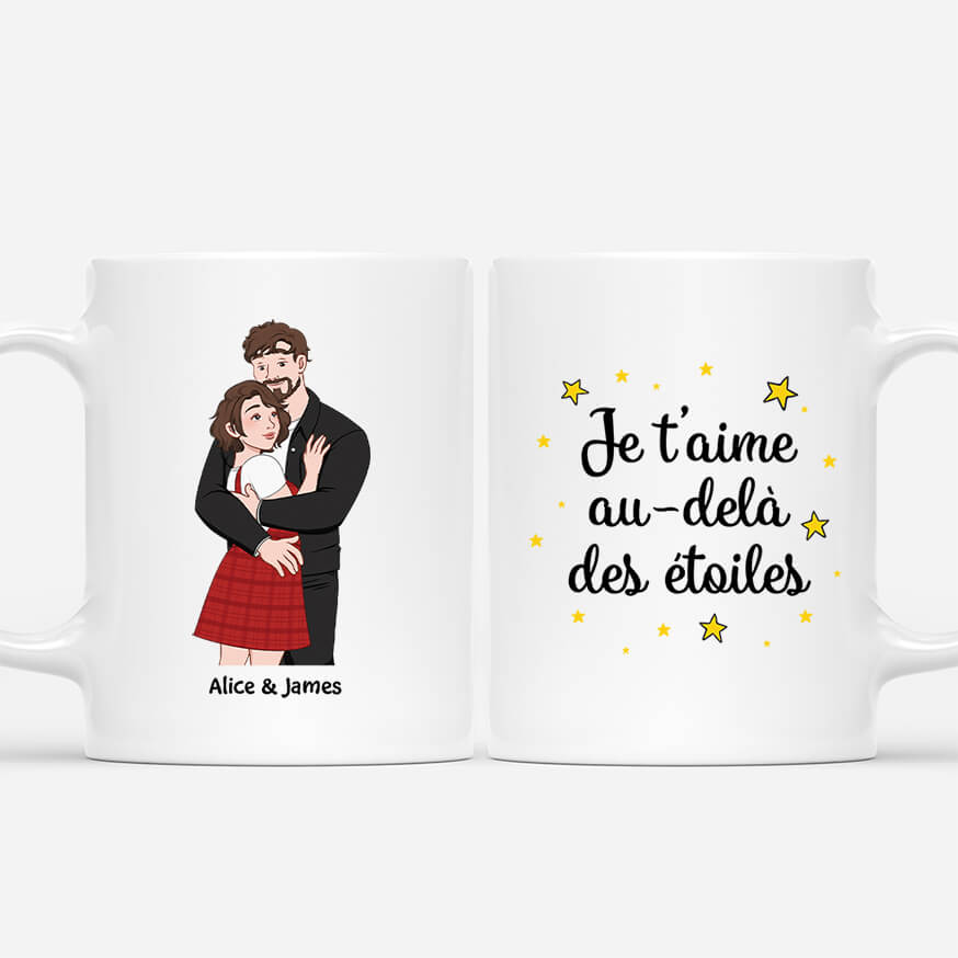 3664MFR1 je taime au dela des etoiles mug couple personnalise