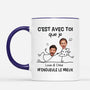 3667MFR2 cest avec toi que je mengueule le mieux avec visages tasse personnalisee couple