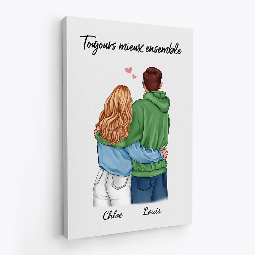 3683CFR2 toujours mieux ensemble version tourner le dos toile personnalisable pour couple