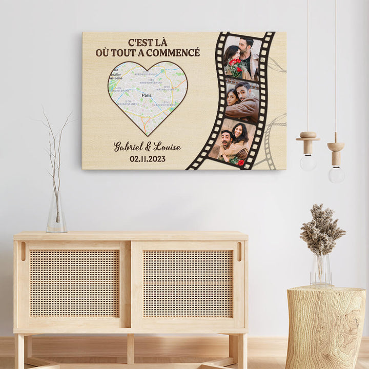 Tableau Personnalisé Couple Lieu De Rencontre - Cadeau Plus