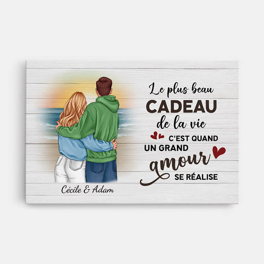 3698CFR1 le plus beau cadeau de la vie toile personnalisable couple