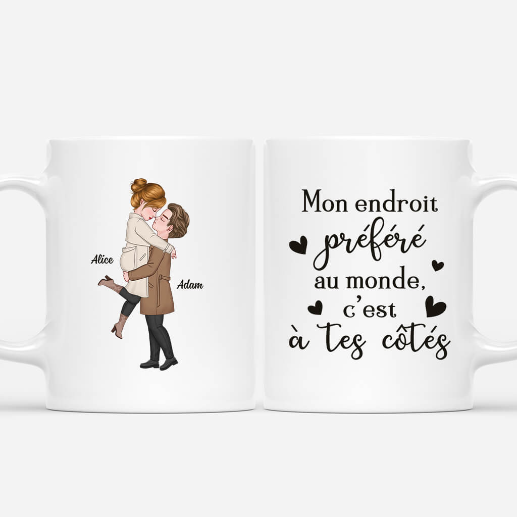 3700MFR1 mon endroit prefere dans ce monde version romantique mug personnalisable pour couple